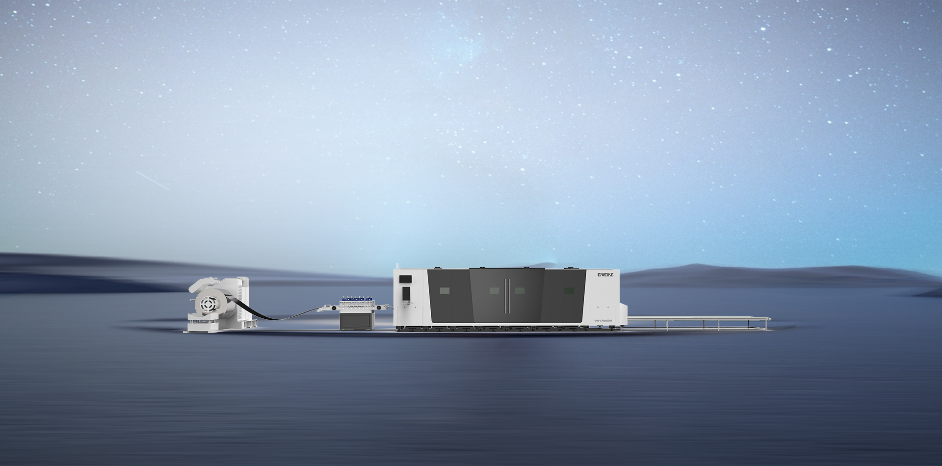 雙頭鈑金加工自動化生產線_金威刻激光切割機-金威刻官方網站